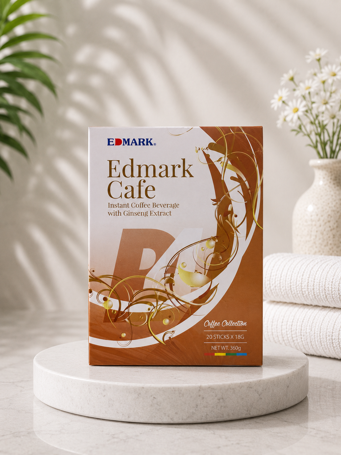 Edmark Cafe Ginseng Coffee – Instant Coffee for Increased Energy and Focus (20 sachets)